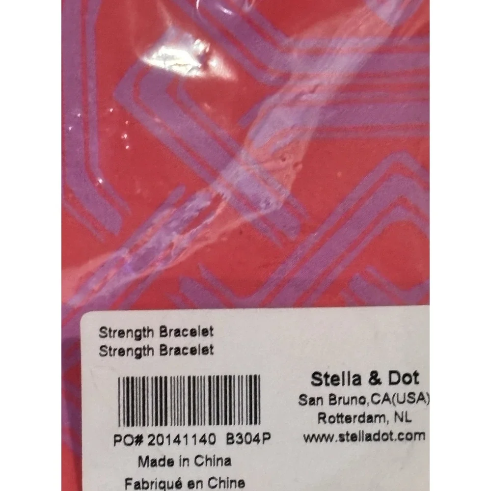 Stella &‎ Dot 2 Bracelets 1 Pink & 1 Tan Strength & Inspire Gold Toned New